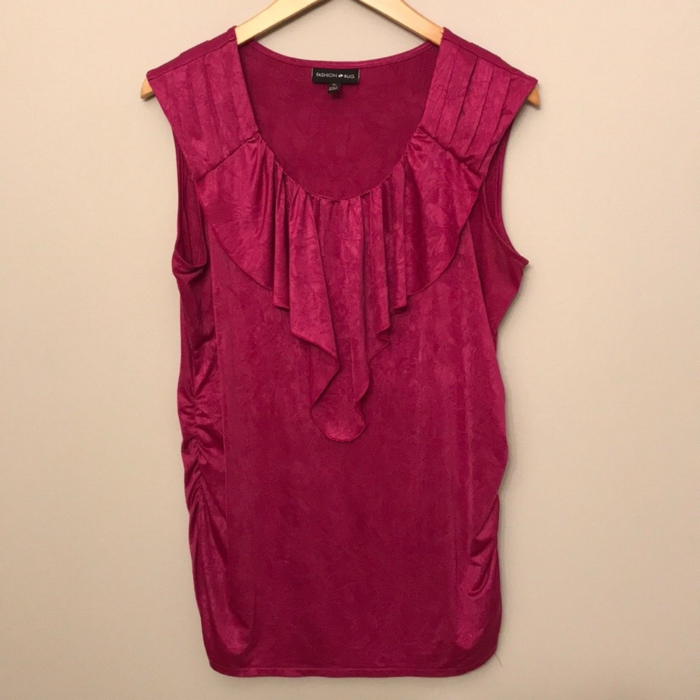 Pink Sleeveless Waterfall Top